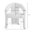 Scaun dining Namur, metal, material textil, spuma, maro, H.77 cm, MIFU000252-BR